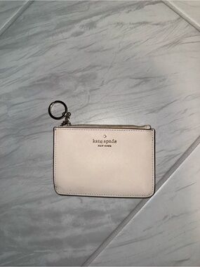kate spade Cream Leather Card Holder with Key Ring